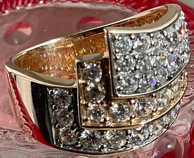 Diamonique Ring eleganter schöner Diamonique Cocktailring Silber 925 neu