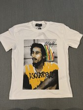 Image of Dsquared2 Bob Marley Logo White T-Shirt S