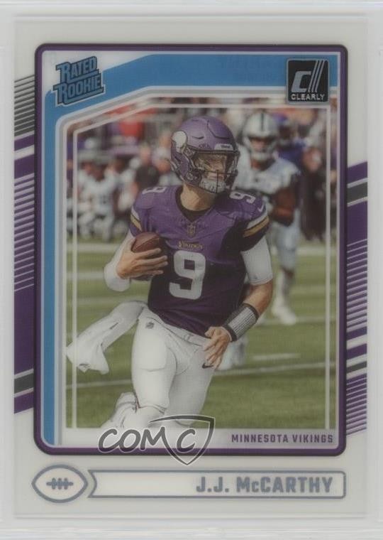 2024 Panini Clearly Donruss Rated Rookie JJ McCarthy #61 1g2w
