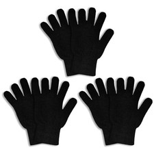3 Pairs Winter Magic Gloves Adults Warm Stretchy Unisex Black Men Women Teens
