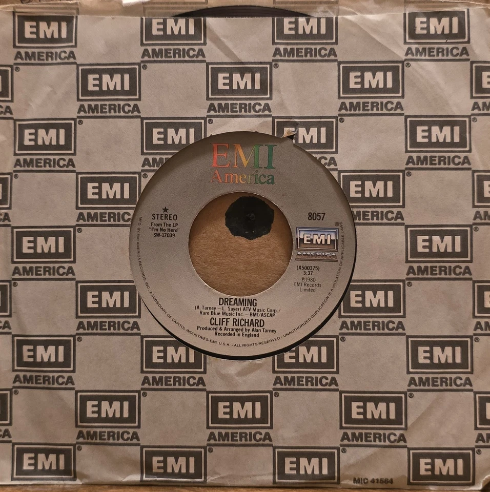 Cliff Richard - Dynamite/Dreaming 45 7" POP ROCK Record Vinyl Records 1980 - Image 3 of 3