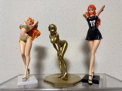 Nami Figure 3 Piece Set POP Prize Anime Collectible Display Stand Rare