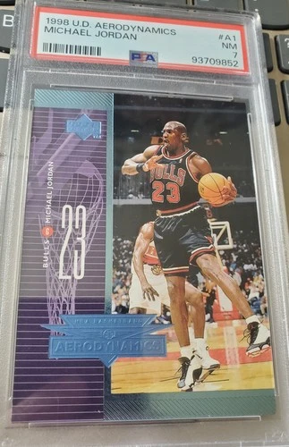 1998 Upper Deck MICHAEL JORDAN AERODYNAMICS #A1 PSA 7 Card insert #23 BULLS SP