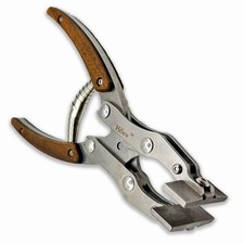 Premium Leather Flat Pliers - 7.5 inch, 420 Stainless Steel, Black Walnut Han...