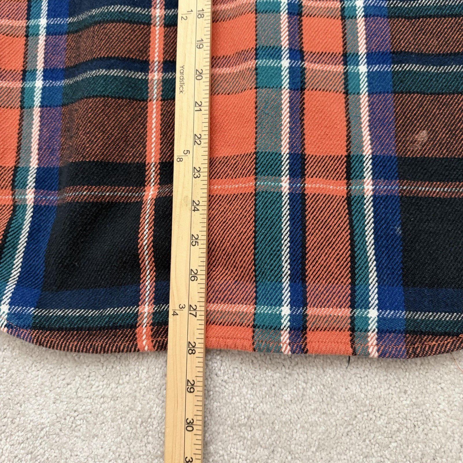 Stussy Flannel Shirt Men’s Medium Orange Plaid Button Up Streetwear Vintage thumbnail 13