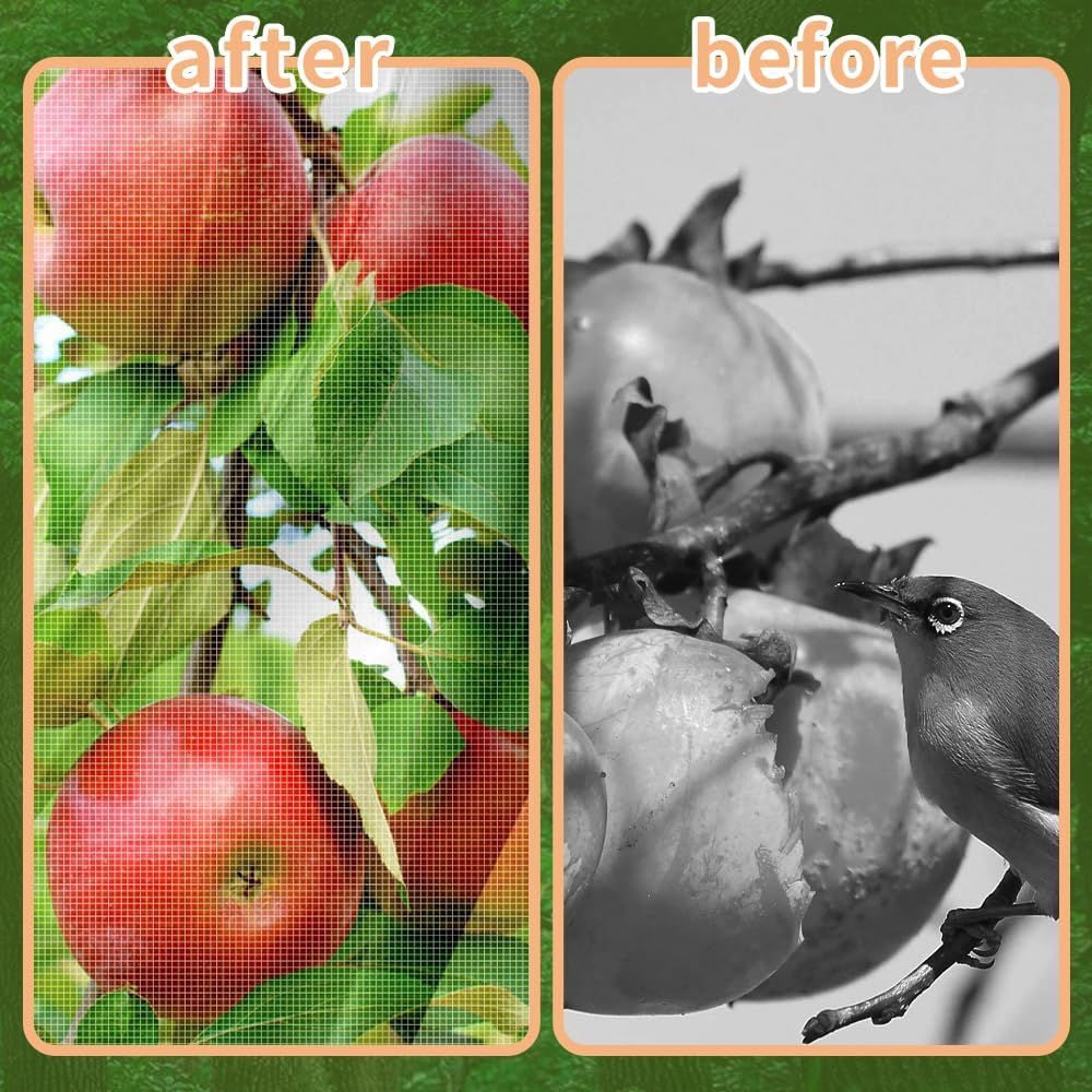 1Pack 13X13Ft Large Fruit Tree Netting with Zipper and Drawstring ...