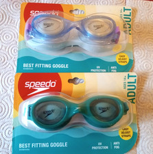 2 Pairs Speedo best fitting goggles adult Ages 14 Plus