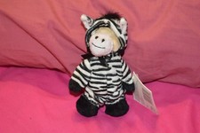 Vintage Ganz Wee Bear Village "STRIPES" ZEBRA Plush Bear w/Costume 5-6”
