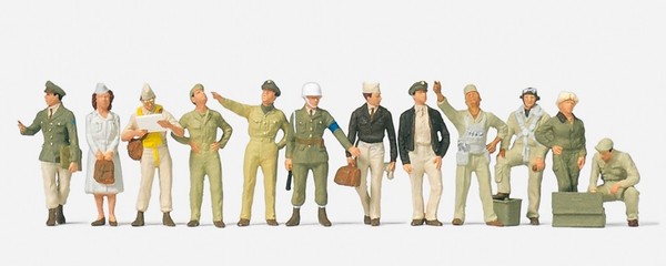 Preiser Military Figuren 1:87 Piloten Bodenpersonal Usaf 1942-45 H0 16521-image