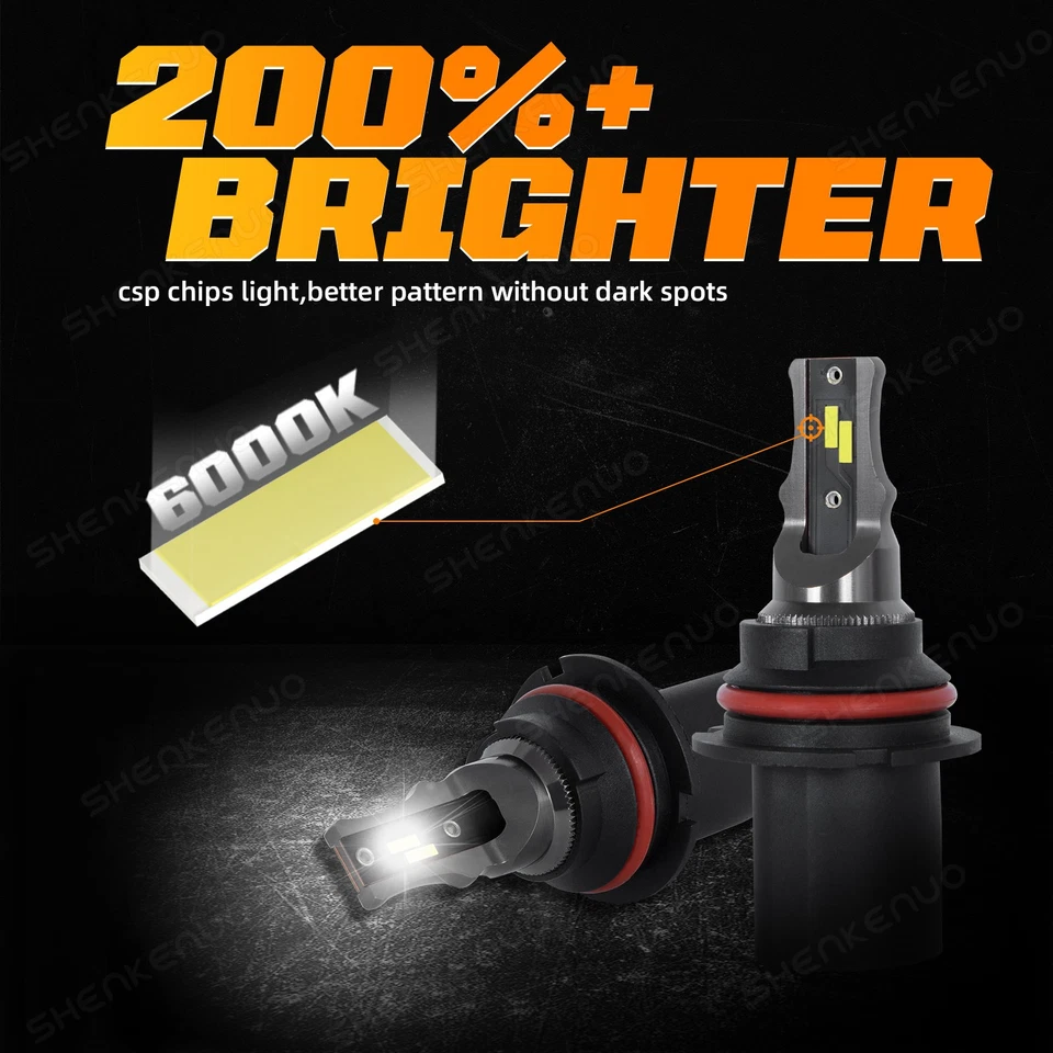 For Dodge Grand Caravan 3.3L 3.8L 1996-2007 2x 9007 LED Headlight High Low Bulbs - Image 3 of 4