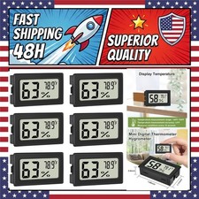 Mini Digital Thermometer Hygrometer 6-Pack Indoor Humidity Meter LCD Fahrenheit