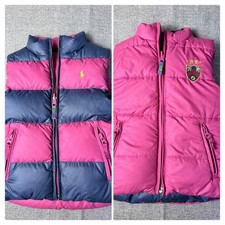 Polo Ralph Lauren Down Puffer Vest Reversible - Pink / Blue - Size 5 kids
