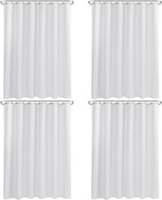 Fabric Shower Curtain Liners 4 Pack - W72 X H72 - Washable Water Resistant Clo