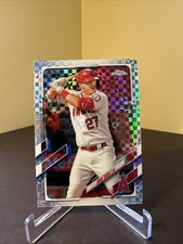2021 Topps Chrome Mike Trout Orange Wave Refractor #27 card