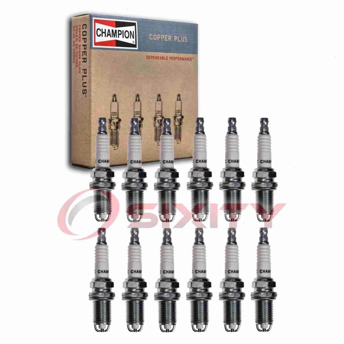 12 pc Champion Copper Plus Spark Plugs for 2004-2017 Rolls-Royce Phantom rq