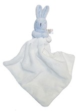 Jacadi - Doudou lapin bleu mouchoir blanc