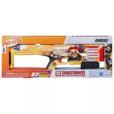 Hasbro NERF Transformers Bumblebee Blaster with 8 Elite Foam Darts
