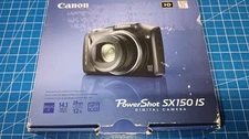 Canon PowerShot SX150 IS 14.1MP Digital Camera - Black  - Original Box - Works