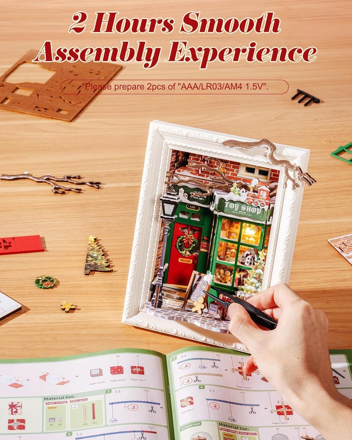 Rolife Santa's Toy Shop Picture frame puzzle 122PCS Christmas Child Gift