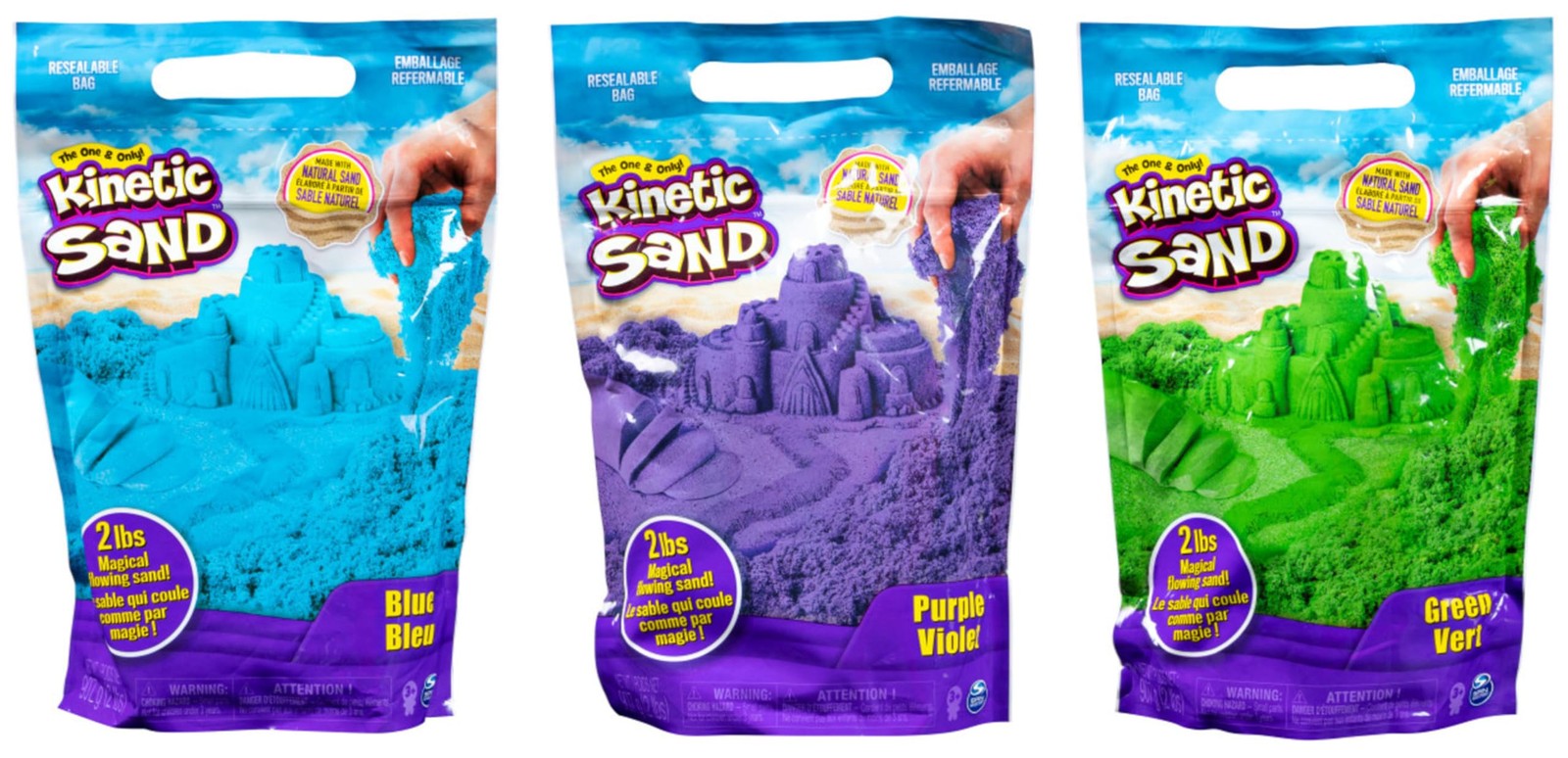 Kinetic Sand 0.9 kg for Mixing Moulding and Creating for Ages 3 and Up (Colours
