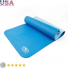 Two Tone Fitness Mat NBR Foam Extra Thick Carry Strap Slip Resistant Yoga New