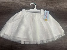 Cat  Jack Girls White Glitter Tulle Tutu Skirt 4T Polka Dot Party Dance