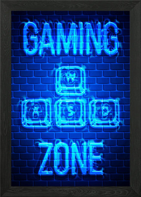 wasd gaming zone Zitat Gerahmtes Wandbild Poster Leinwanddruck Bild