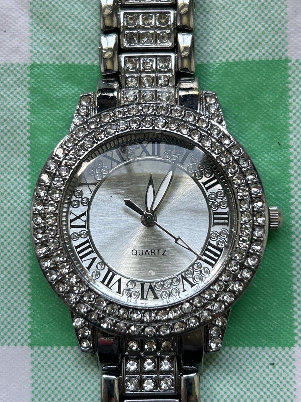 Silver Tone Rhinestone Women’s Quartz Watch