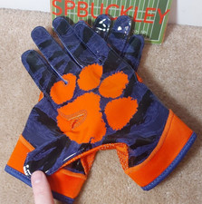 NIKE SUPERBAD 4.5 NCAA CLEMSON TIGERS PADDED FOOTBALL GLOVES, NWT, XXL