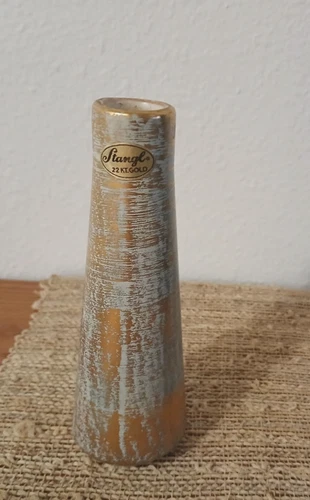 Vintage STANGL Art Pottery Antique Gold Vase 22K  #5096 MCM Bud Vase  5.5" Tall