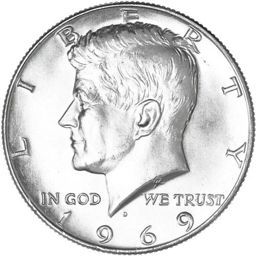 1969 D Kennedy Half Dollar 40% Silver BU UnCirculated!
