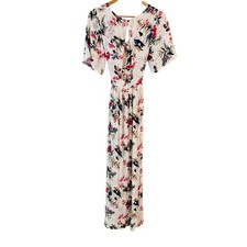 American Eagle Womens Floral Butterflies Dress Size 4 Open Back Midi NEW