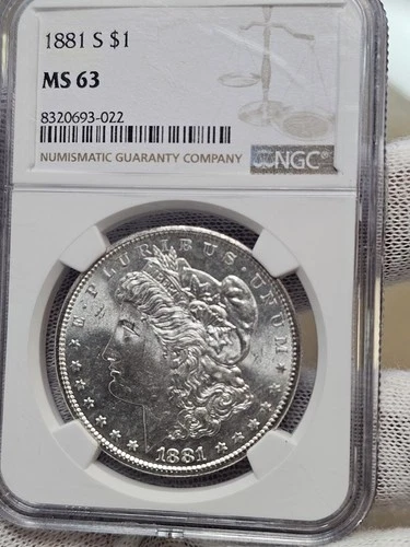 1881 S Morgan Silver Dollar ~ NGC MS 63