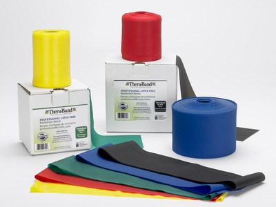 1 Black Latex-Free Thera-Band Resistance Band, 5 Feet (Latex Free)