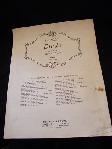 " Partitur Etude Op 10 N°12 Nockenwellensensor Fr Chopin Groß Format "