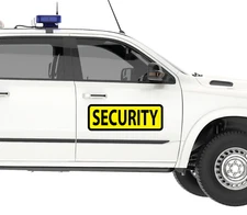 SECURITY 6"X18" YELLOW BLACK MAGNETIC VEHICLE SIGNS TO FIT VAN CAR TRUCK OR SUV