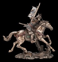 Samurai Figur - Reitender Krieger Mit Schwert - Veronese Dekofigur Bronziert