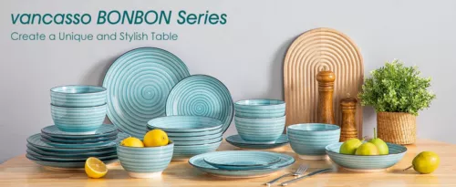 vancasso BONBON 24pc Dinner Set Dinnerware Porcelain Plates Bowls Set for 6 - Picture 10 of 34