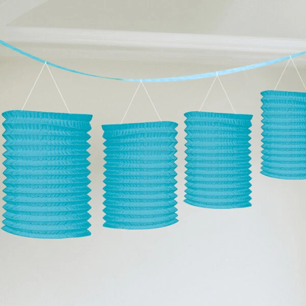 Blue Paper Lantern Garland 12ft 3.65 m long Party Hanging