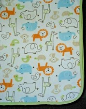 Carter's Infant Blanket Giraffe Monkey Elephant Lion Animal Print NEW