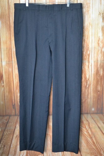 Stafford Men Striped Wool Double Breasted 6 Button Suit Sz 44L Wst 38x32 - Picture 14 of 20
