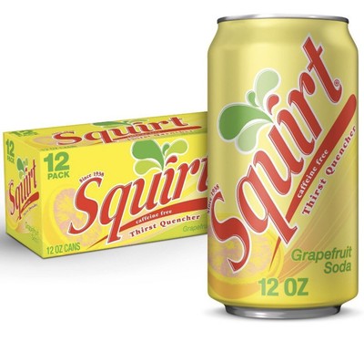 Squirt Caffeine Free - Thirst Quencher - Grapefruit Soda 12 pack - Free Ship
