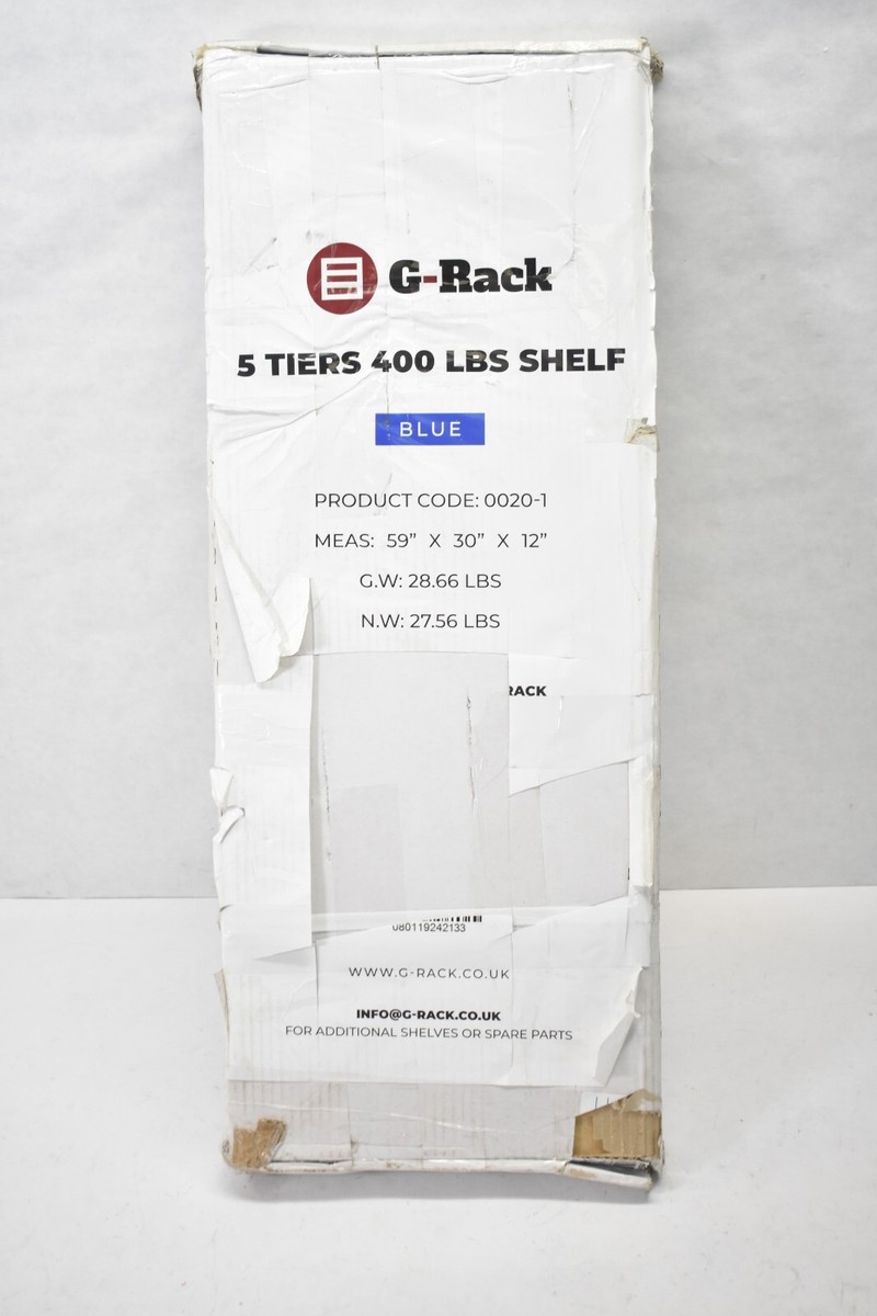 G-Rack 5 Tier 400lbs Shelf Assembly Blue Heavy Duty 0020-1 59