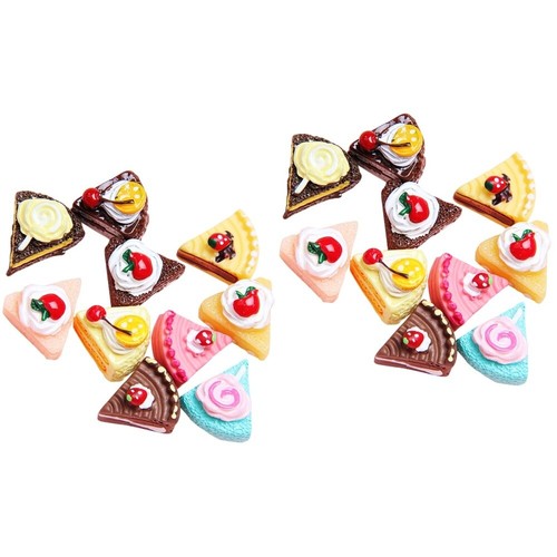 Set of 2 Cake Doll House Charms for Phone Case Vegetable Resin Pendants Child - Picture 6 of 12