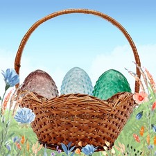 Rachel Zoe Glass Hobnail Easter Egg Set Mauve Teal Blue 3 pce Eggs E19