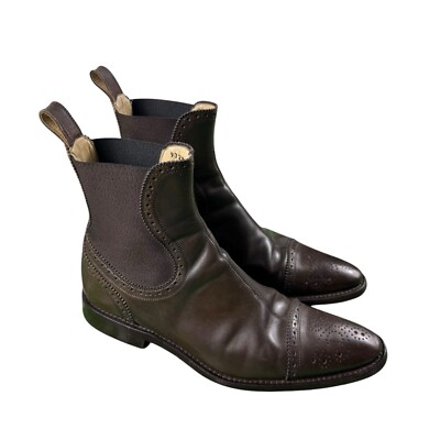 Dolce and Gabbana Mens Slip On Wing Tip Leather Chelsea  display picture 3