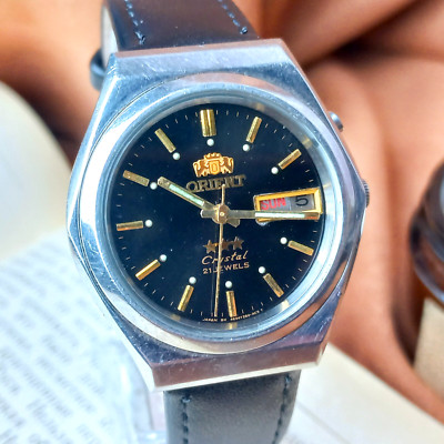 Japanese Watch ORIENT CRYSTAL AAA Vintage Automatic Men's Wristwatch 21 Jewels