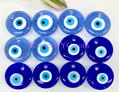 Wholesale Lot 12 Pcs Evil Eye Blown Glass Pendant
