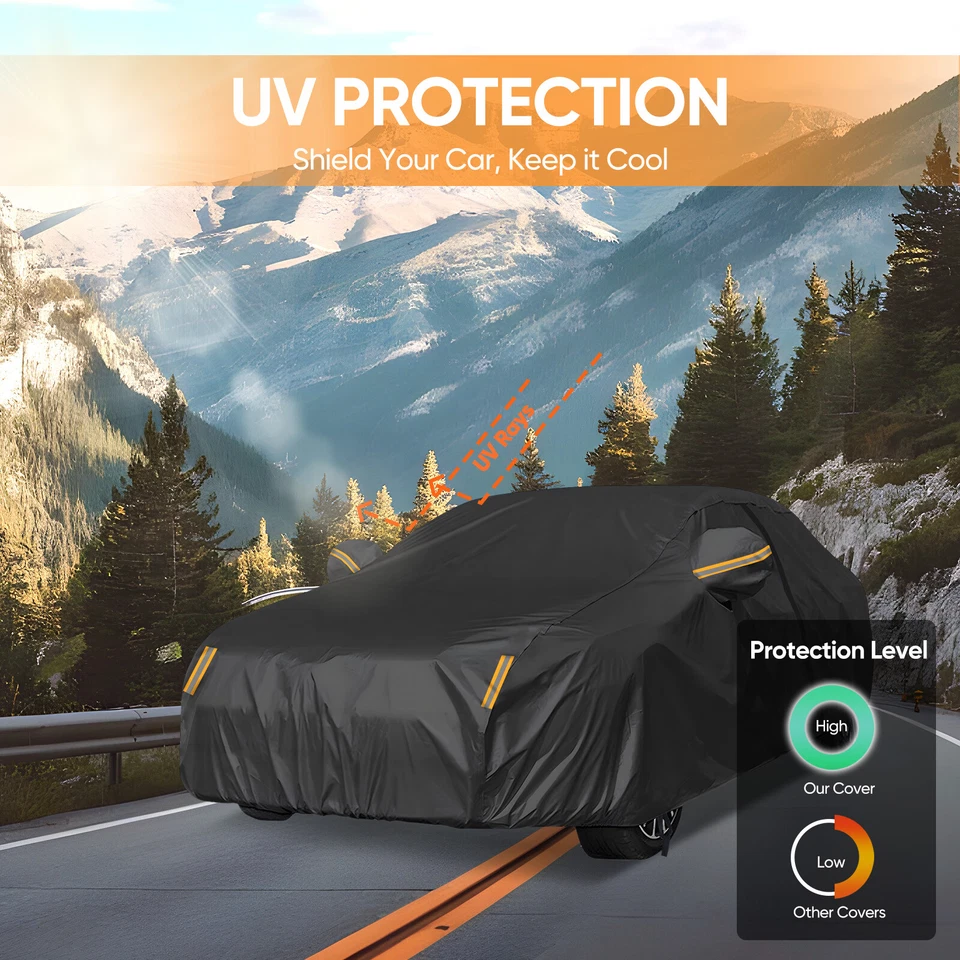 Cubierta de coche sedán para Chrysler 300 exterior a prueba de viento impermeable protección UV contra polvo Foto 3 de 4