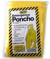 2 Emergency Hooded Rain Poncho Adult Reuseable Camping Hiking Outdoor Survival